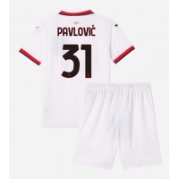 Dětský fotbalový dres AC Milan Strahinja Pavlovic #31 2024-25 Venkovní Krátký Rukáv (+ trenýrky)